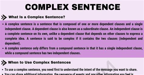 What does complex sentence mean?