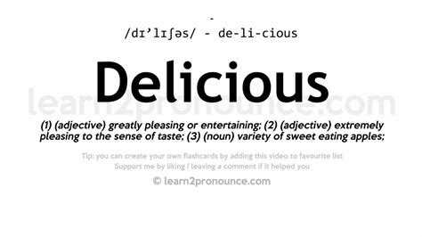 What does deliciously tasty mean?