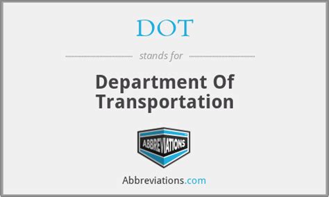 What does dot stand for in Texas?