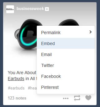 What does embedding a Tumblr post do?