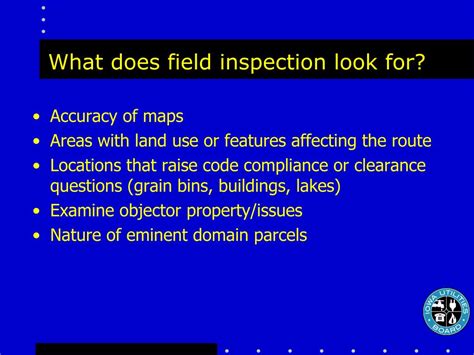 What does field inspection mean?