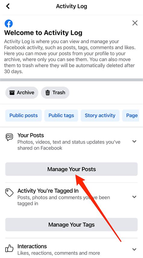 What does hidden from profile mean on Facebook activity log?