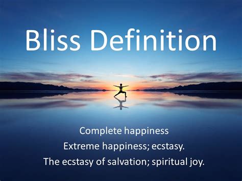 What does in bliss mean?