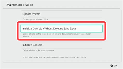 What does initialize console without deleting save data?