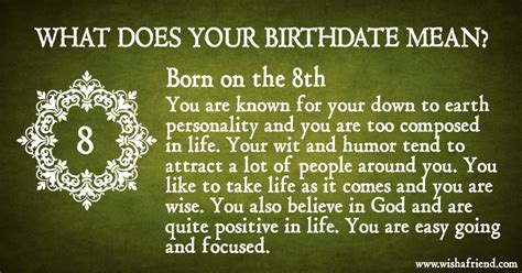 What does it mean to be born on the 8th?