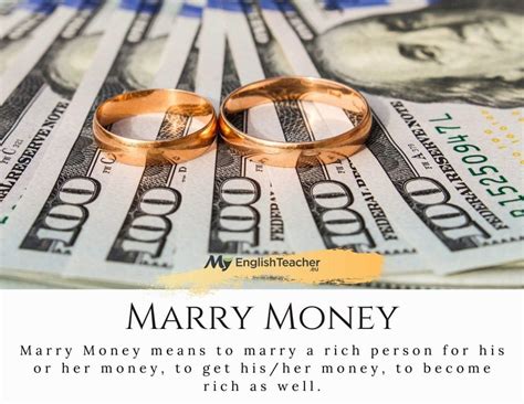 What does it mean to marry money?