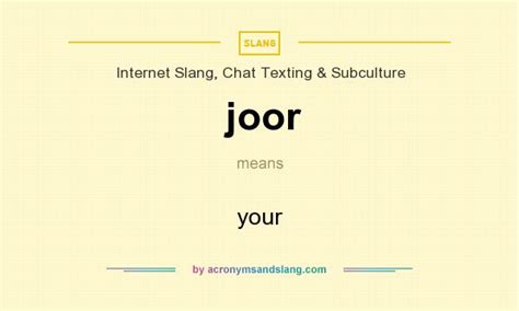 What does joor mean in Nigerian?