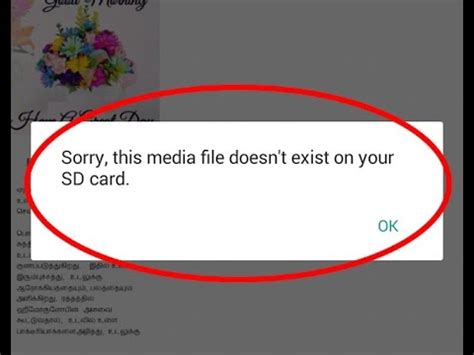 What does media file does not exist mean?