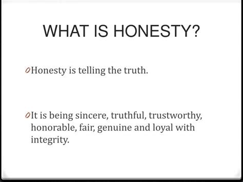 What does my honesty mean?