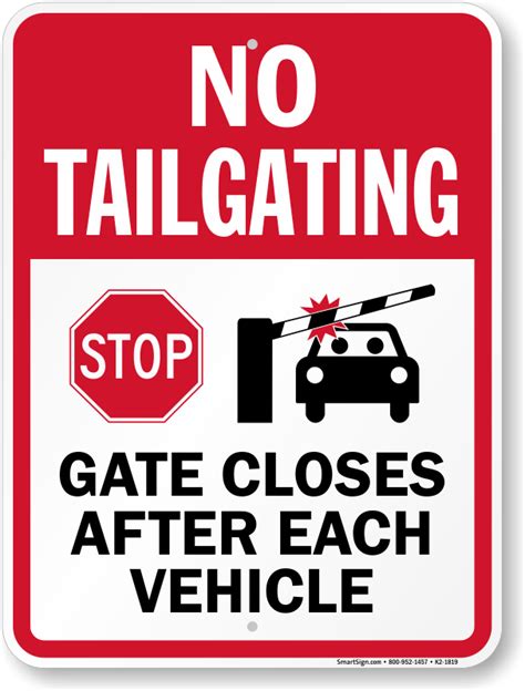 What does no tailgating mean?
