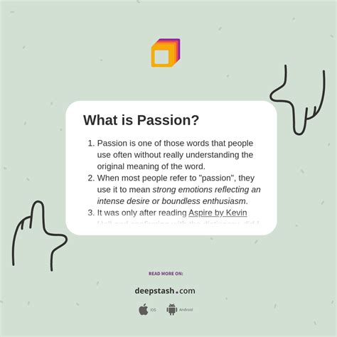 What does passion for knowledge mean?