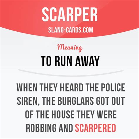 What does run away mean in slang?