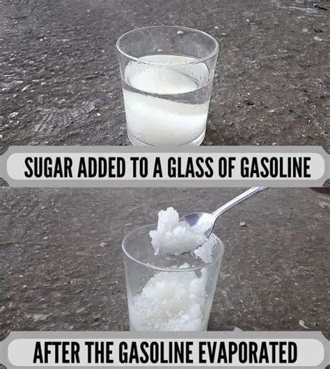What does salt and sugar do to a gas tank?