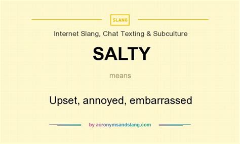 What does salty mean slang?
