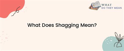 What does shagging mean in America?