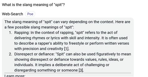 What does spit mean in slang?