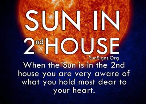 What does sun in second house mean?