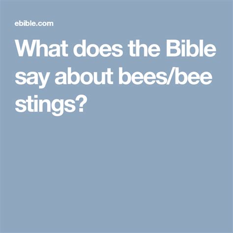 What does the Bible say about bees?