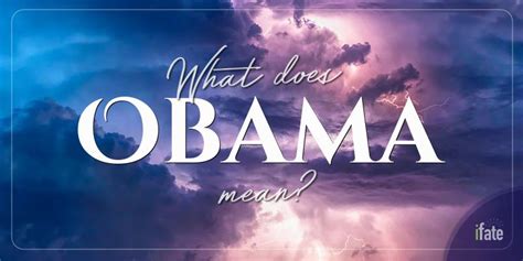 What does the name Obama mean?