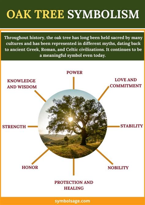 What does the oak tree symbolize?