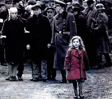 What does the red jacket mean in Schindler List?