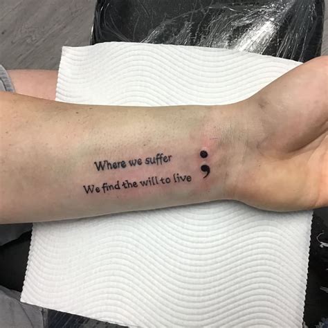 What does the semicolon and comma tattoo mean?