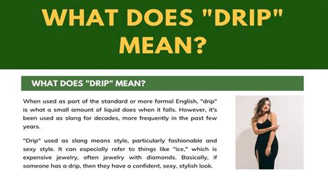 What does the slang word drip mean?