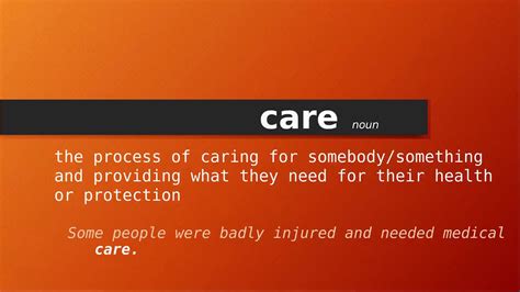 What does the term in care of mean?