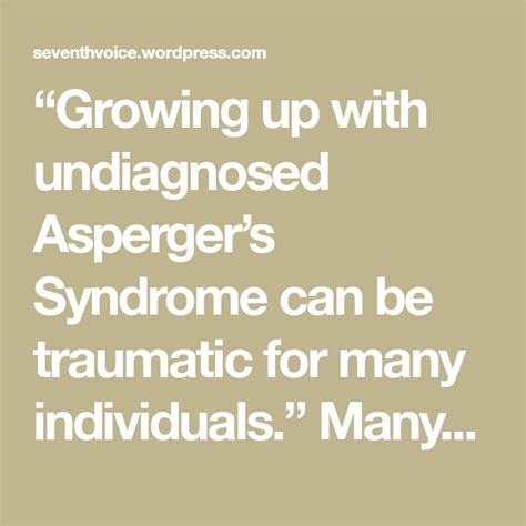 What does undiagnosed Asperger's look like in adults?