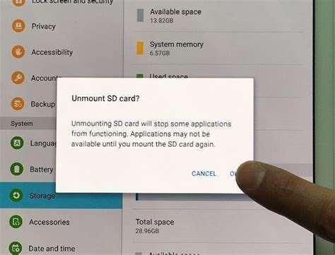 What does unmount SD card mean?