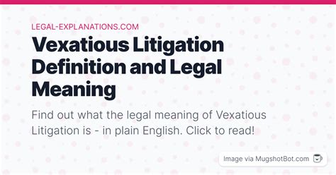 What does vexatious mean legally?