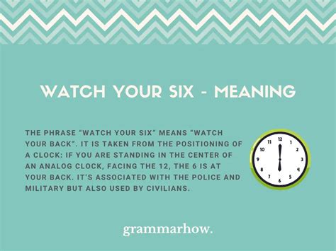 What does watch your 6 mean?