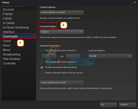 What download region should I use on Steam?