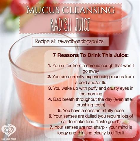 What drinks remove mucus from the body?