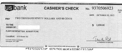 What features does a fake check have?