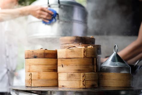 What food is cooked in a bamboo steamer?