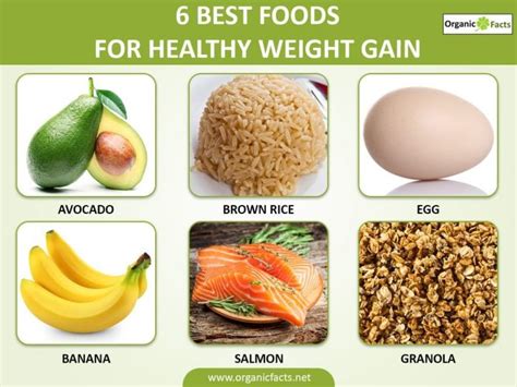 What foods increase size and weight?