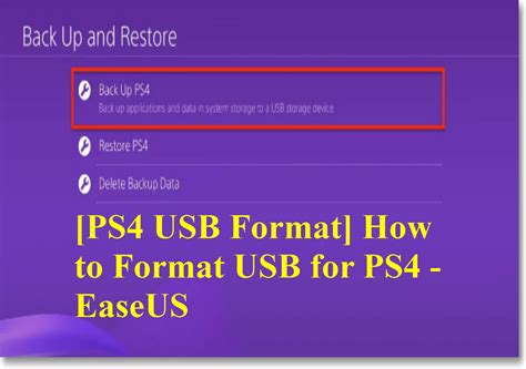 What format is USB for PS4?