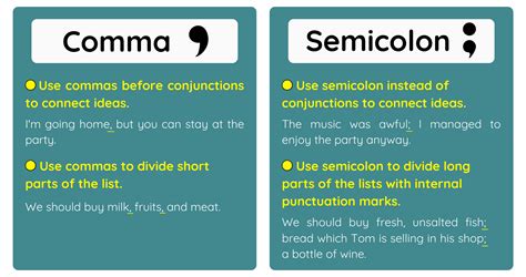 What goes after semicolon?