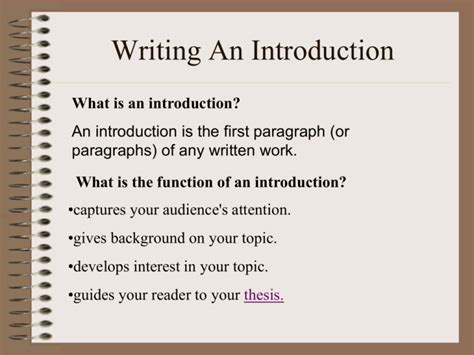 What goes in a introduction?