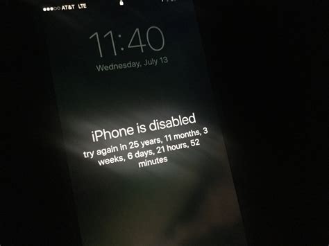 What happens after iPhone locked for 1 hour?
