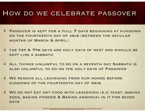 What happens during the 7 days of Passover?