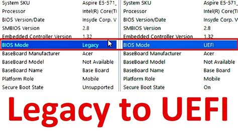 What happens if I change my BIOS from Legacy to UEFI?
