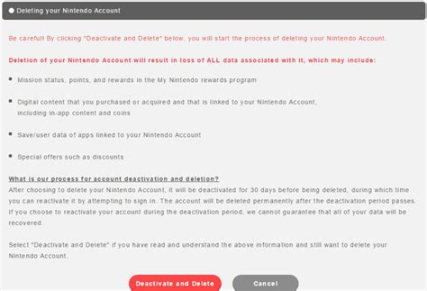 What happens if I delete a child account on Nintendo?