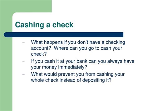 What happens if I don't cash a check?