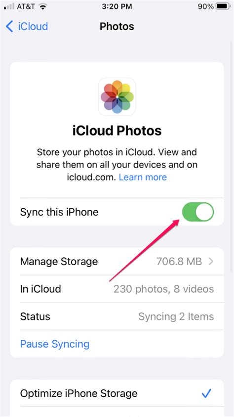 What happens if I stop syncing photos to iCloud?