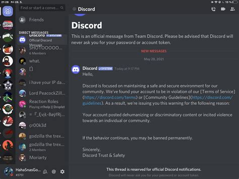 What happens if a Discord user is under 13?