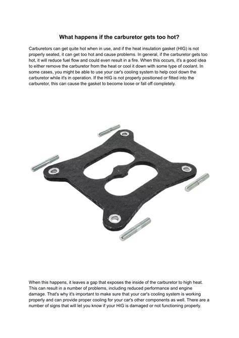 What happens if carburetor gets too hot?