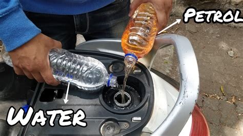 What happens if you add water to gasoline?