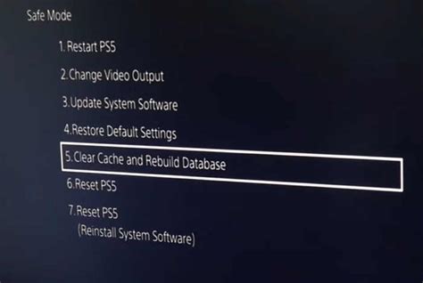 What happens if you clear cache and rebuild database PS5?